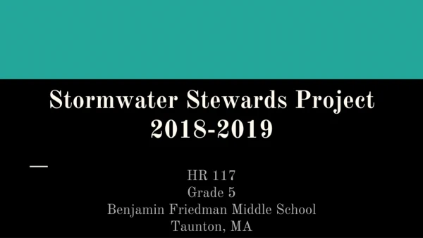 Stormwater Stewards Project 2018-2019