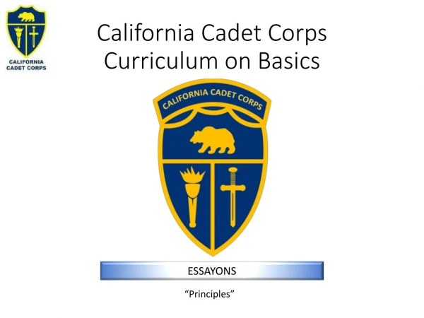 California Cadet Corps Curriculum on Basics