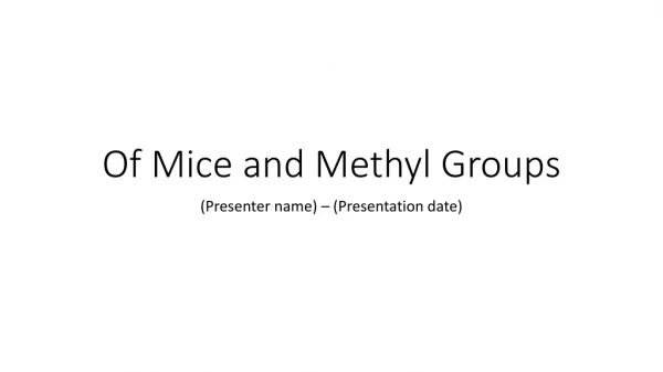 Of Mice and Methyl Groups