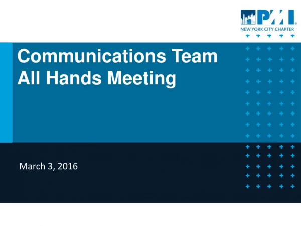 Communications Team All Hands Meeting