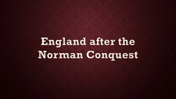 England after the Norman Conquest