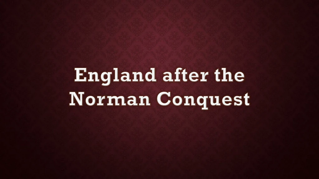 england after the norman conquest