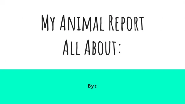 My Animal Report All About: