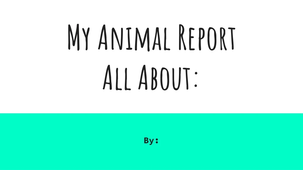 my animal report all about