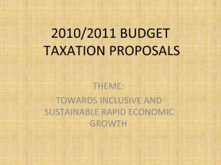 THEME: TOWARDS INCLUSIVE AND SUSTAINABLE RAPID ECONOMIC GROWTH - slide 1