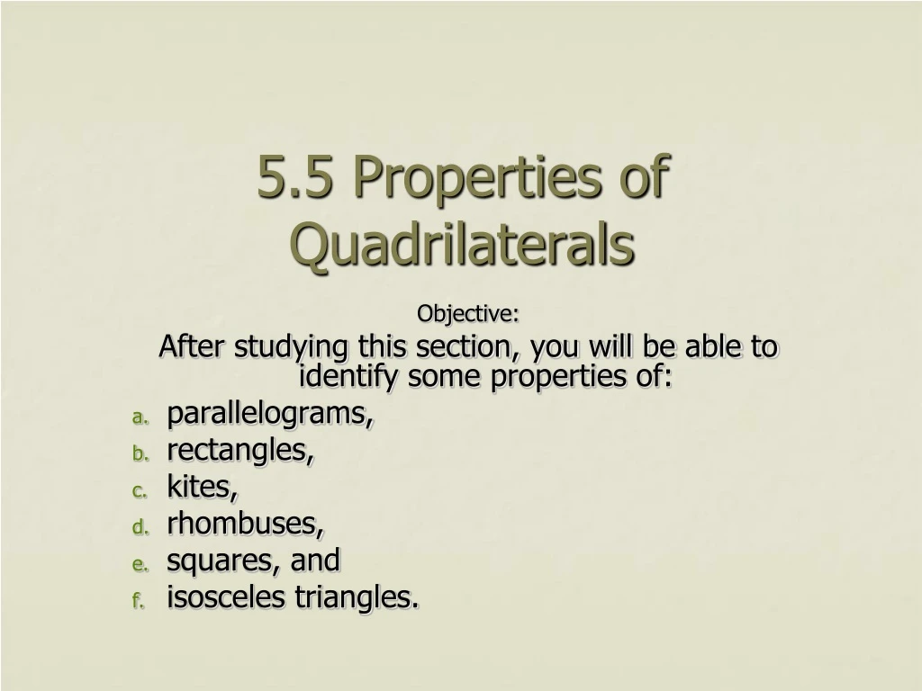 5 5 properties of quadrilaterals