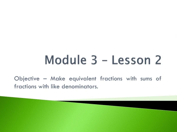 Module 3 – Lesson 2
