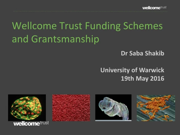 Wellcome Trust Funding Schemes and Grantsmanship