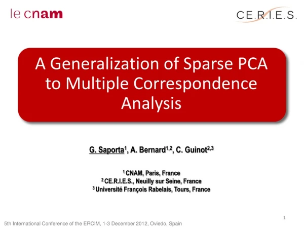 A Generalization of Sparse PCA to Multiple Correspondence Analysis