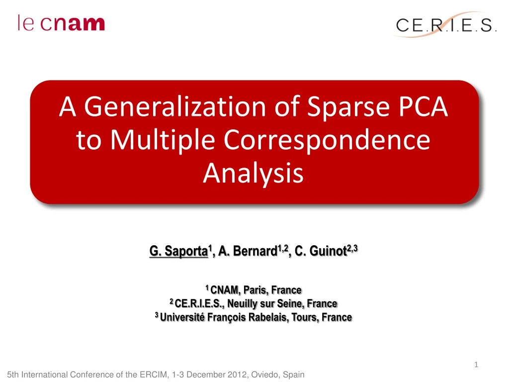 a generalization of sparse pca to multiple