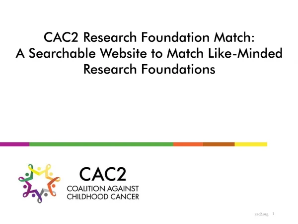 CAC2 Research Foundation Match: A Searchable Website to Match Like-Minded Research Foundations