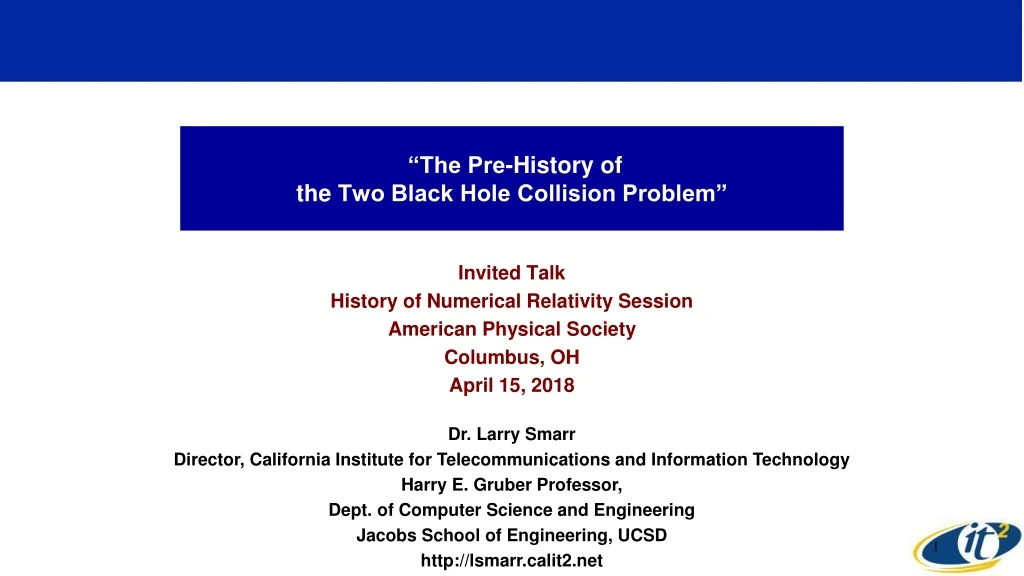 the pre history of the two black hole collision problem