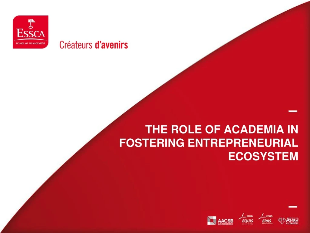 the role of academia in fostering entrepreneurial ecosystem