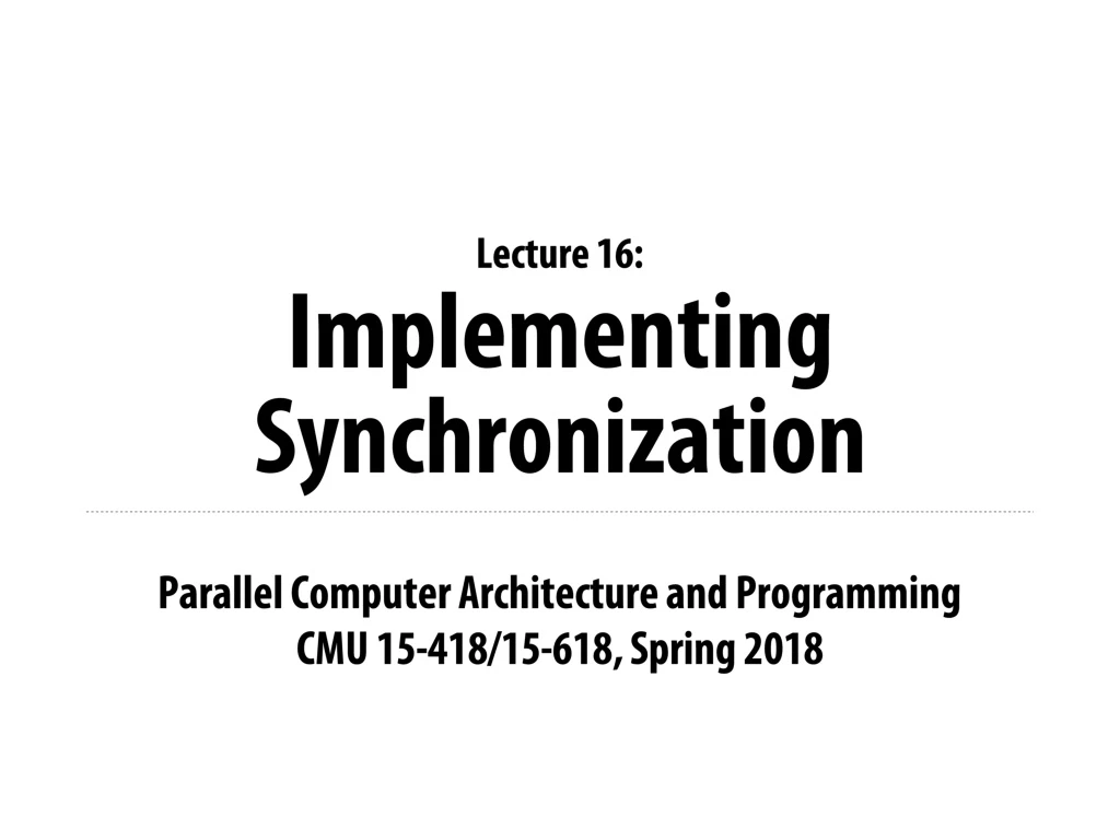 implementing synchronization