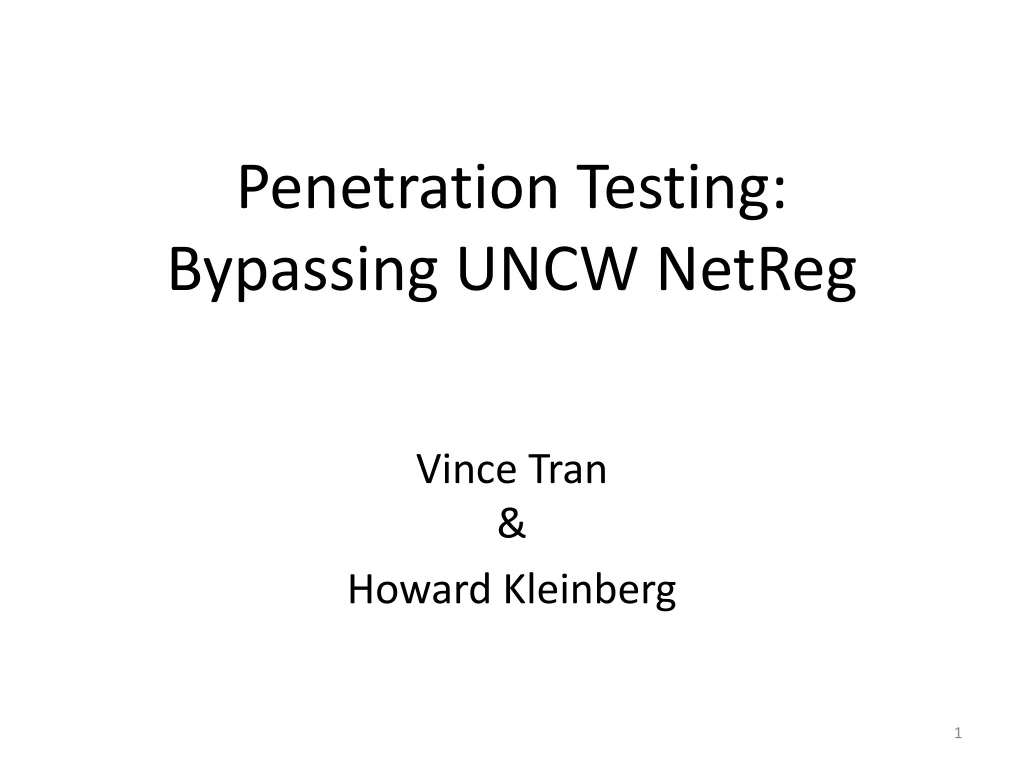 penetration testing bypassing uncw netreg