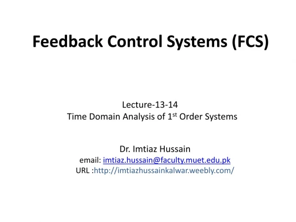 Feedback Control Systems ( FCS )