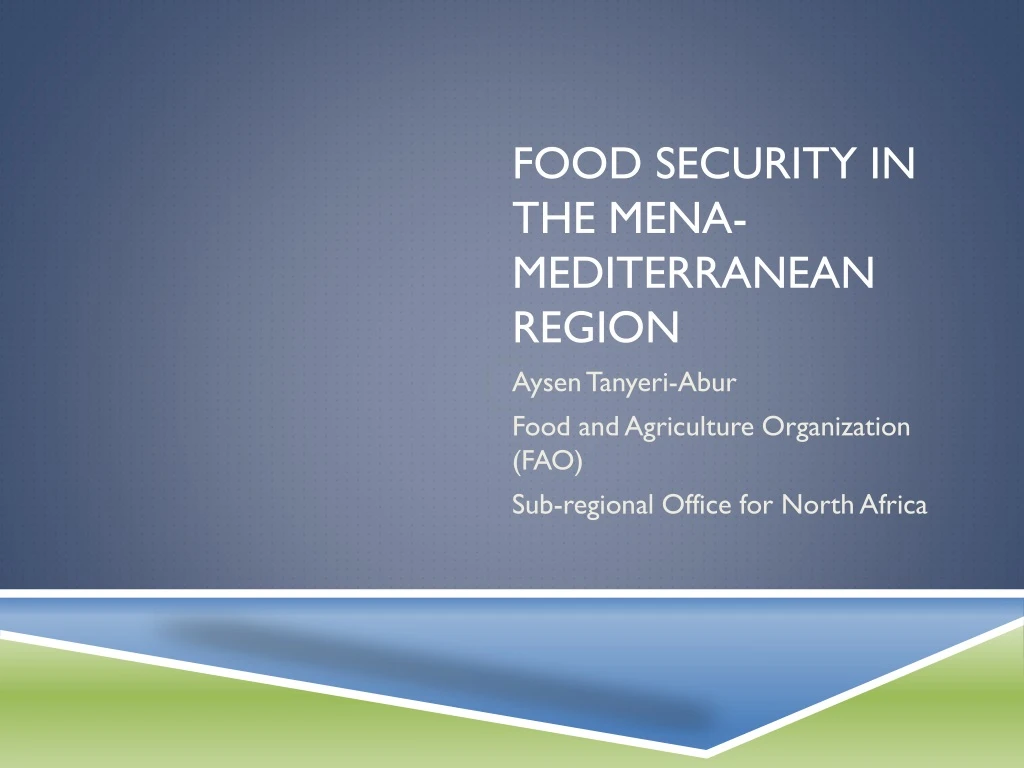 food security in the mena mediterranean region