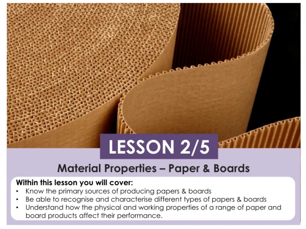 Material Properties – Paper &amp; Boards