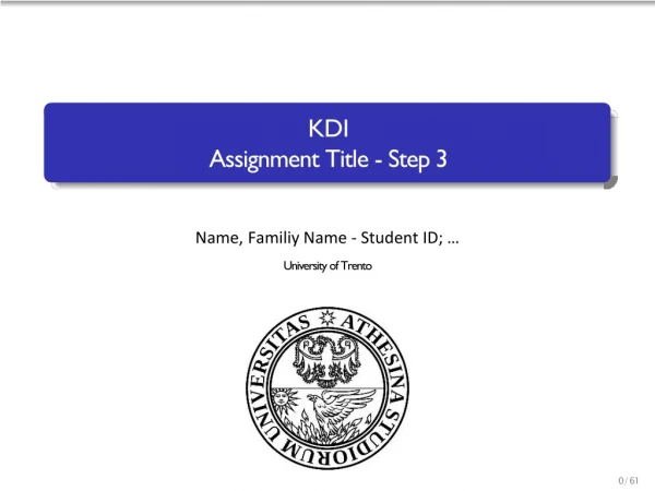 KDI Assignment Title - Step 3