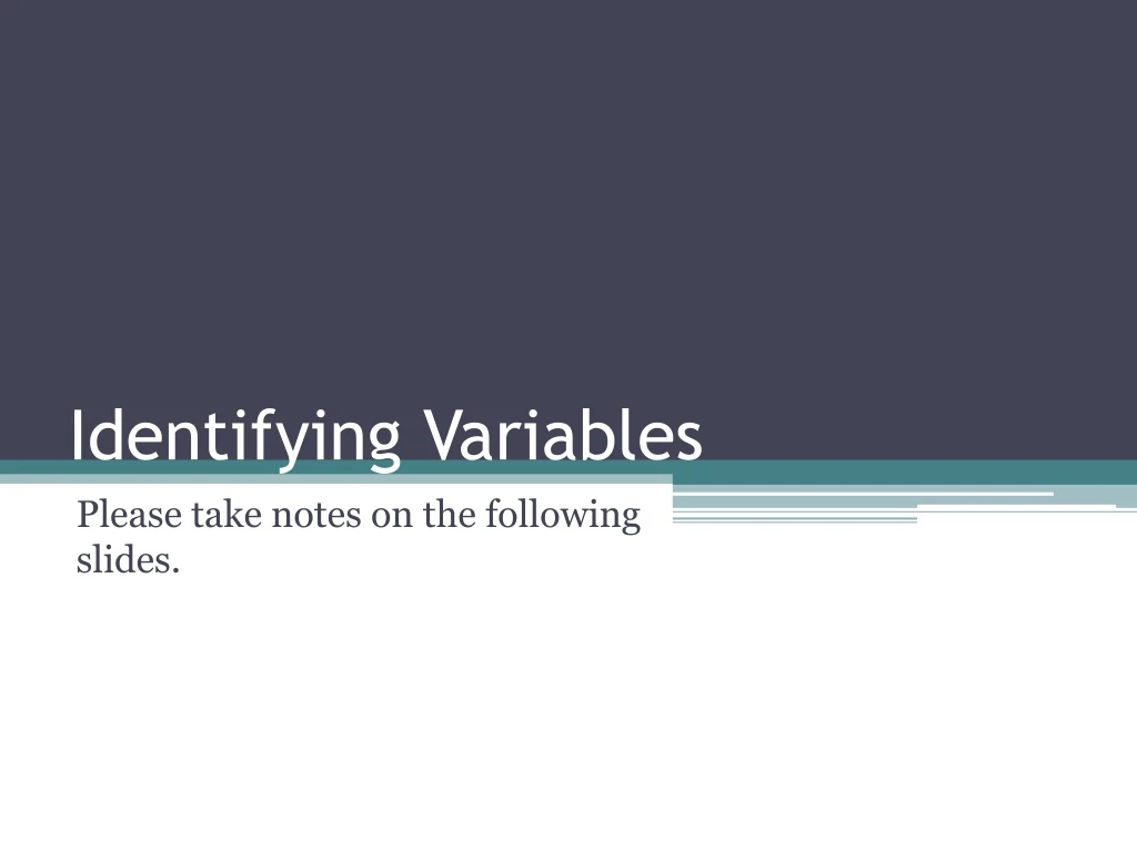 identifying variables