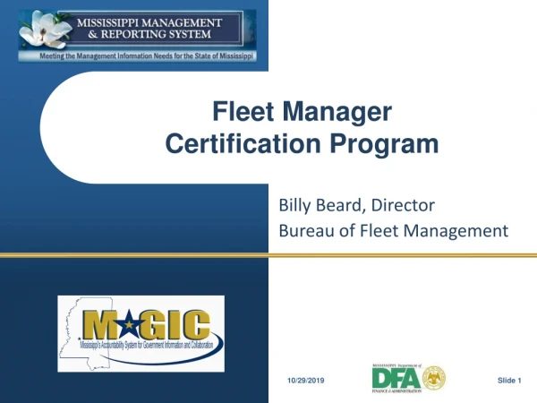 Fleet Manager Certification Program