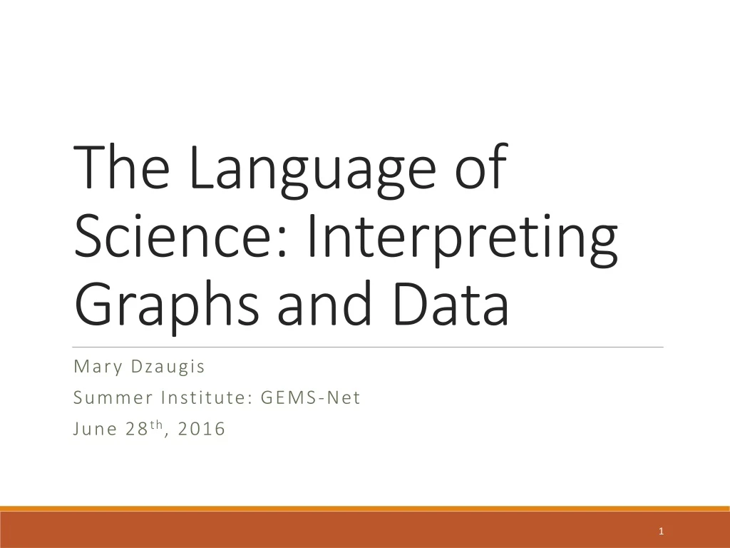 the language of science interpreting graphs and data