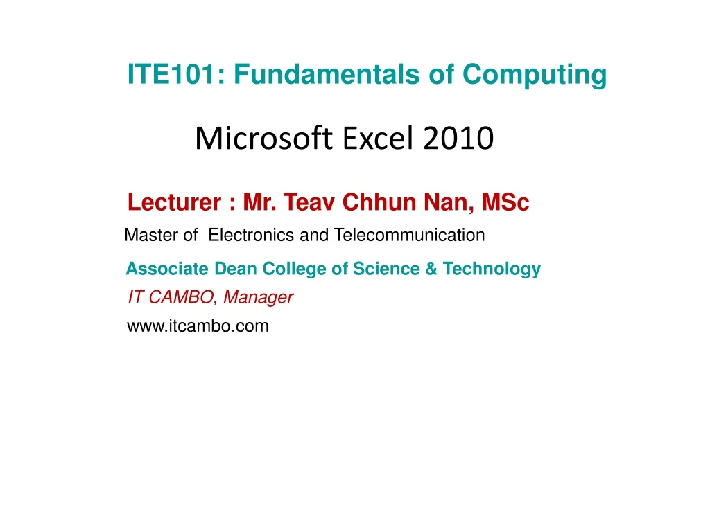 ite101 fundamentals of computing