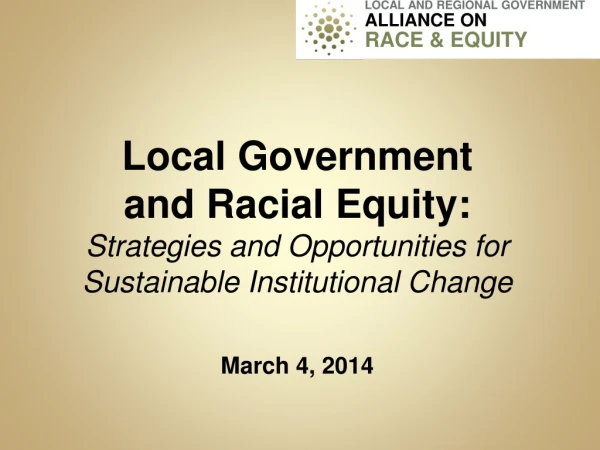Local Government and Racial Equity: