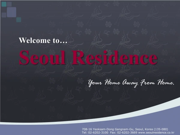Welcome to… Seoul Residence