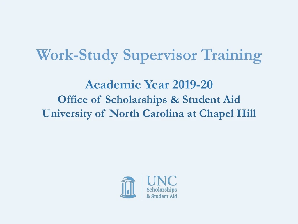 work study supervisor training academic year 2019