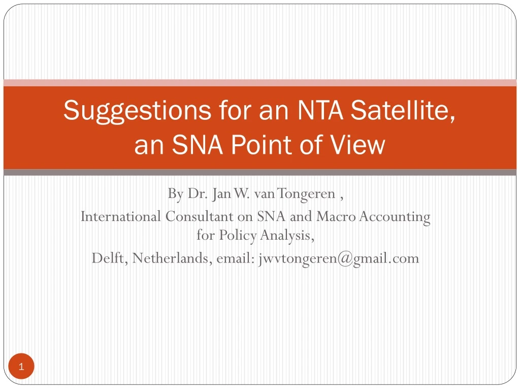 suggestions for an nta satellite an sna point of view