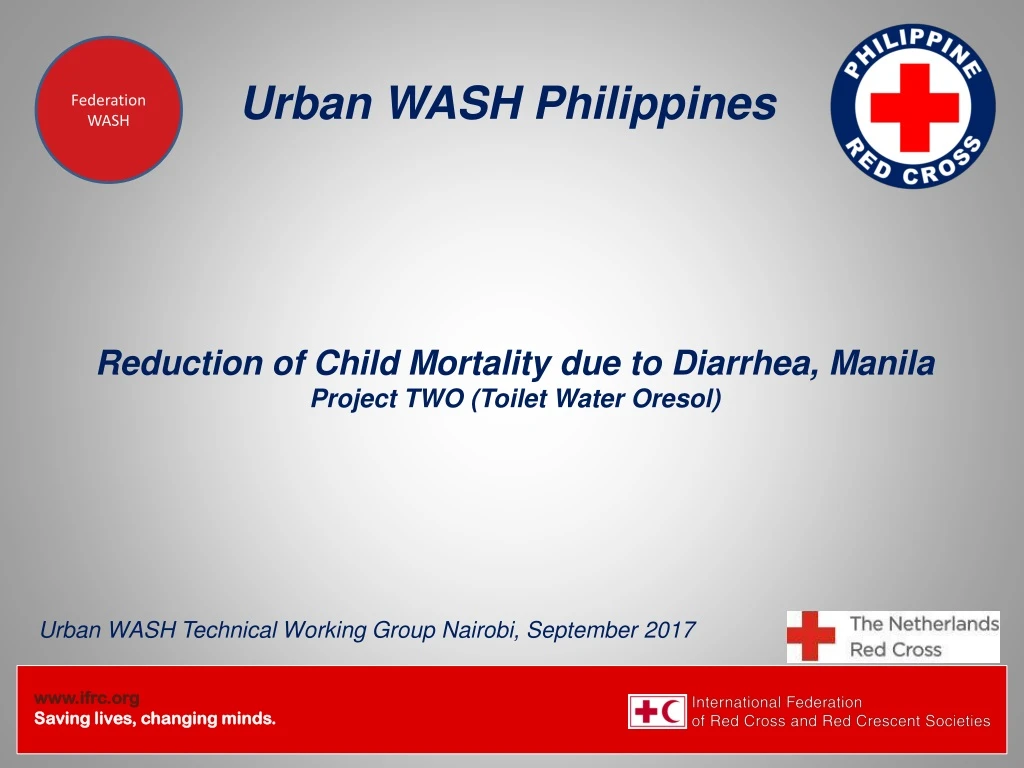 reduction of child mortality due to diarrhea manila project two toilet water oresol