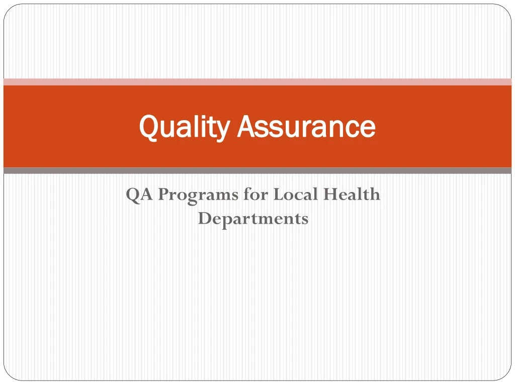 quality assurance