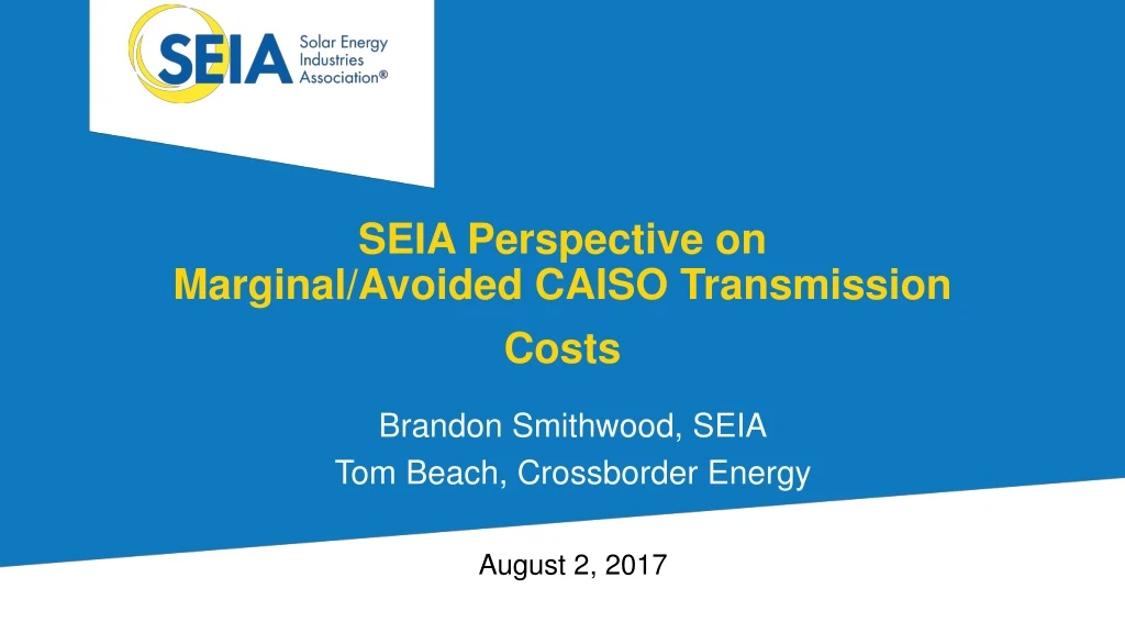 seia perspective on marginal avoided caiso transmission costs