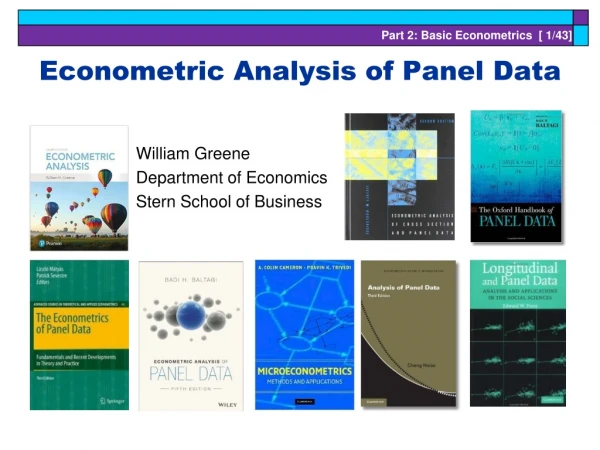 Econometric Analysis of Panel Data