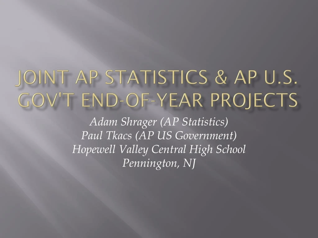 joint ap statistics ap u s gov t end of year projects