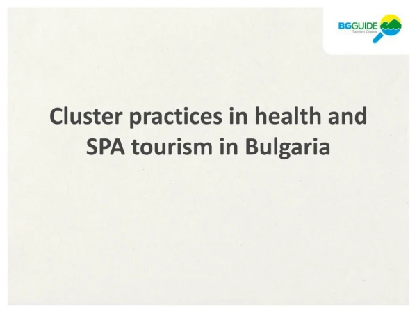 Cluster practices in health and SPA tourism in Bulgaria
