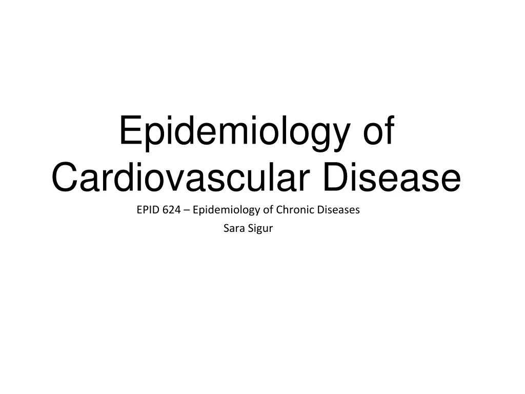 epidemiology of cardiovascular disease