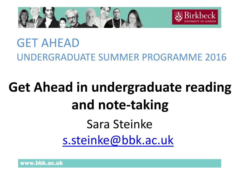 get ahead undergraduate summer programme 2016