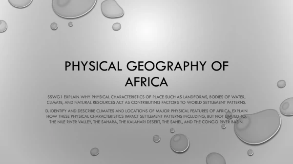 Physical Geography of aFRICA