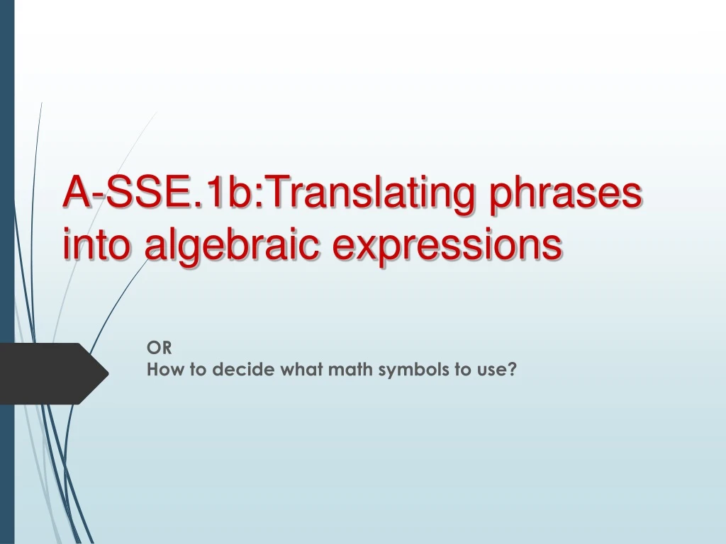 a sse 1b translating phrases into algebraic expressions
