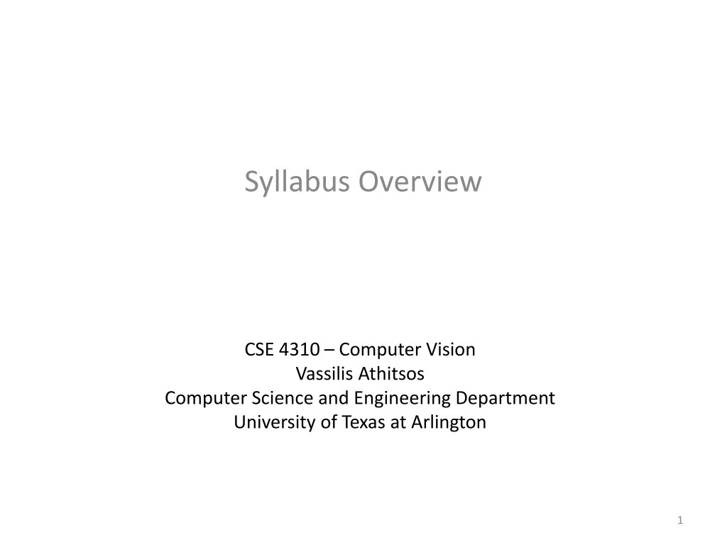 syllabus overview