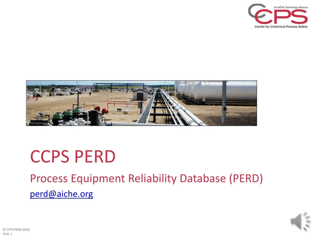 ccps perd process equipment reliability database perd perd@aiche org