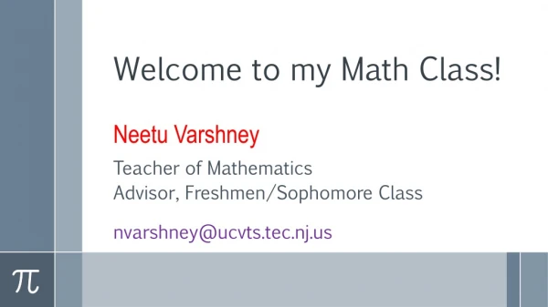 Welcome to my Math Class!