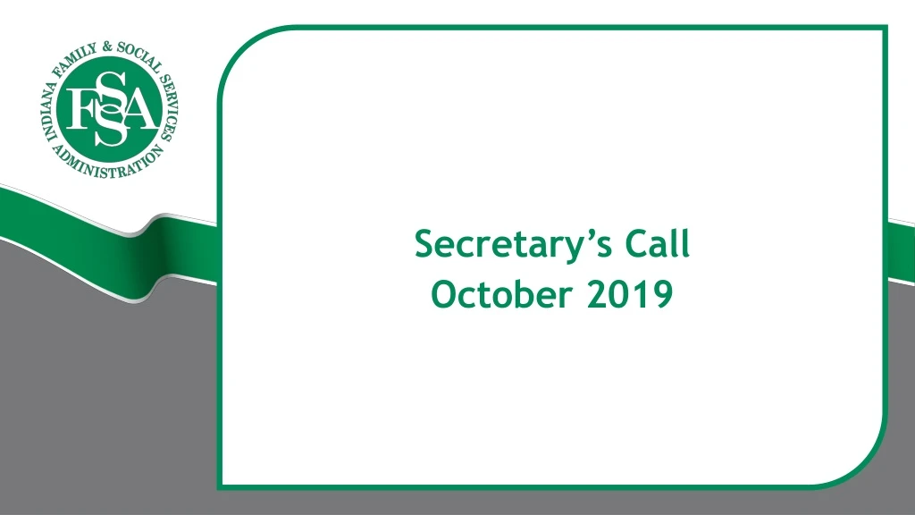 secretary s call october 2019