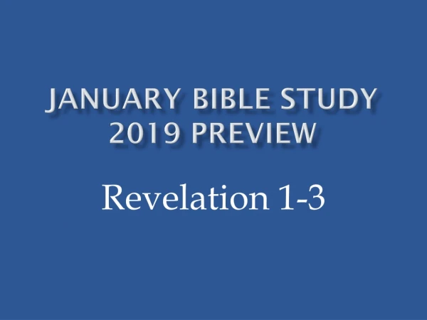 January Bible Study 2019 preview