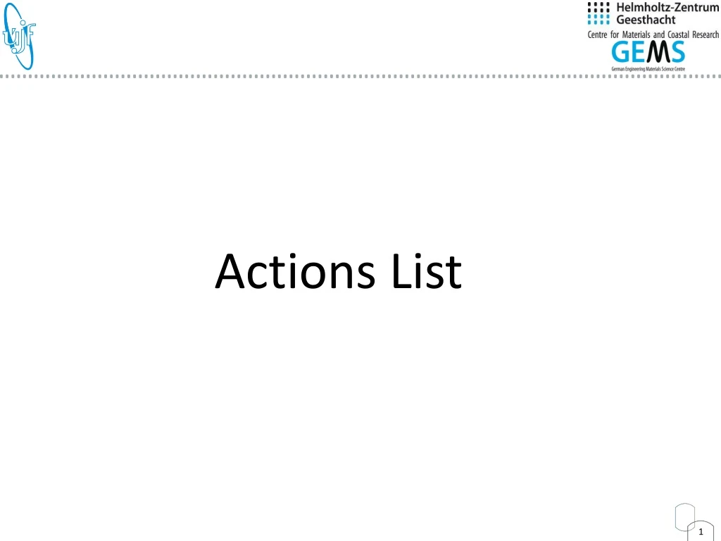 actions list