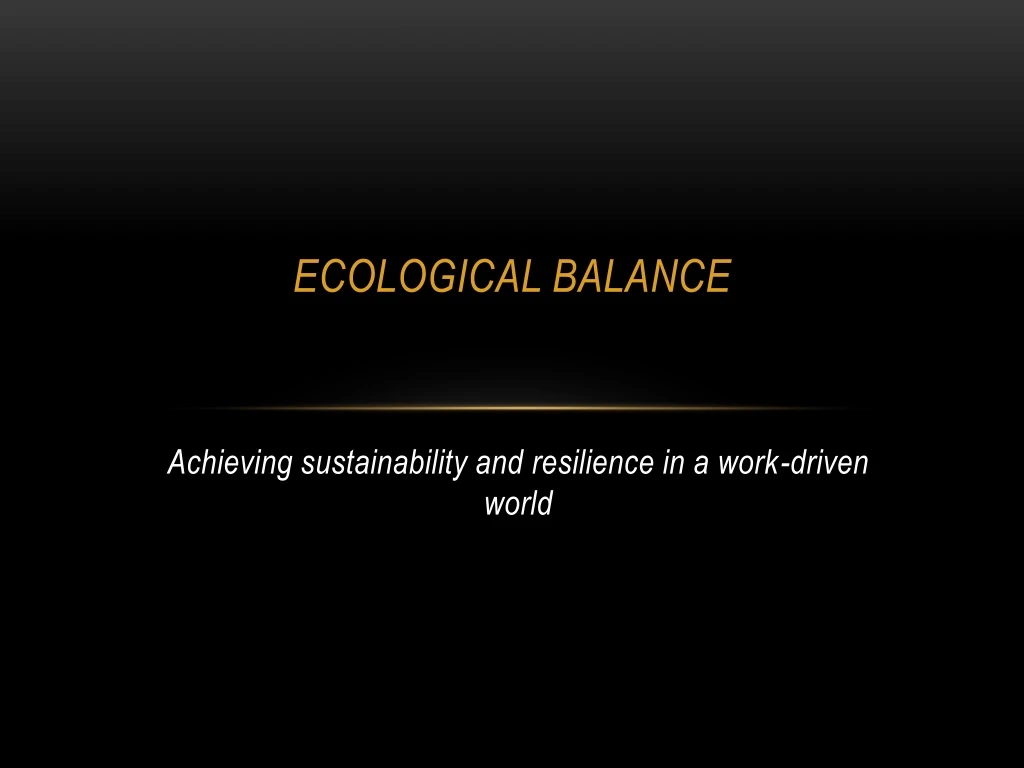 ecological balance