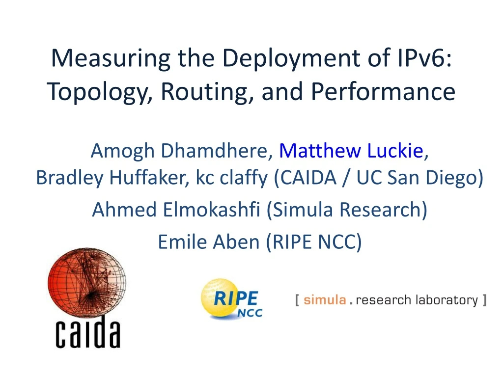 measuring the deployment of ipv6 topology routing and performance