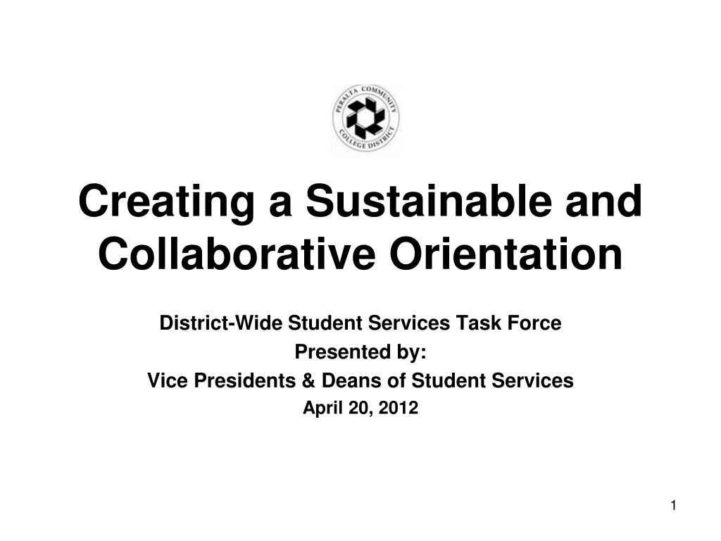 creating a sustainable and collaborative orientation